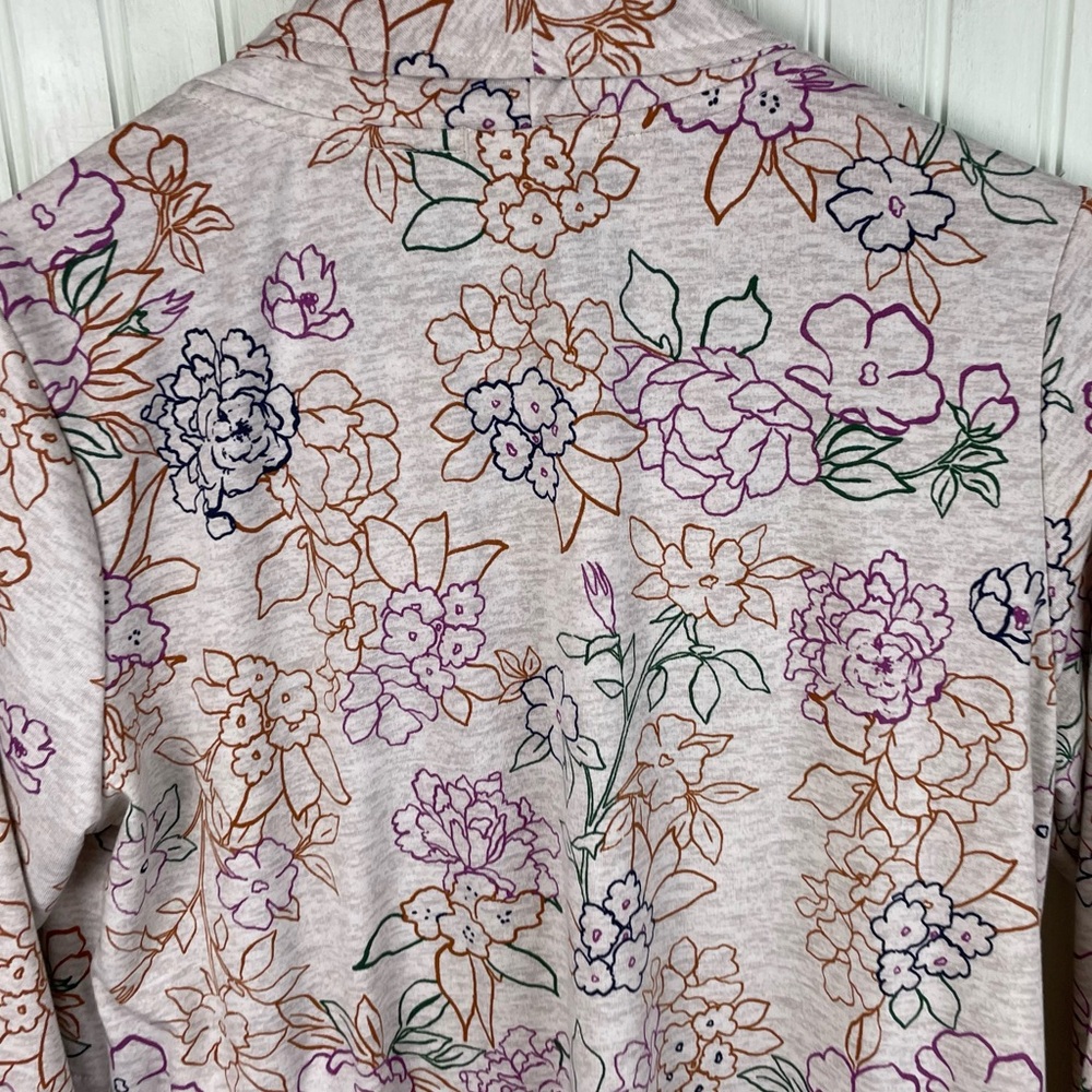 Cuddl Duds Lightweight Comfort Drape Front Cardigan Multicolor Floral Medium - Picture 12 of 13
